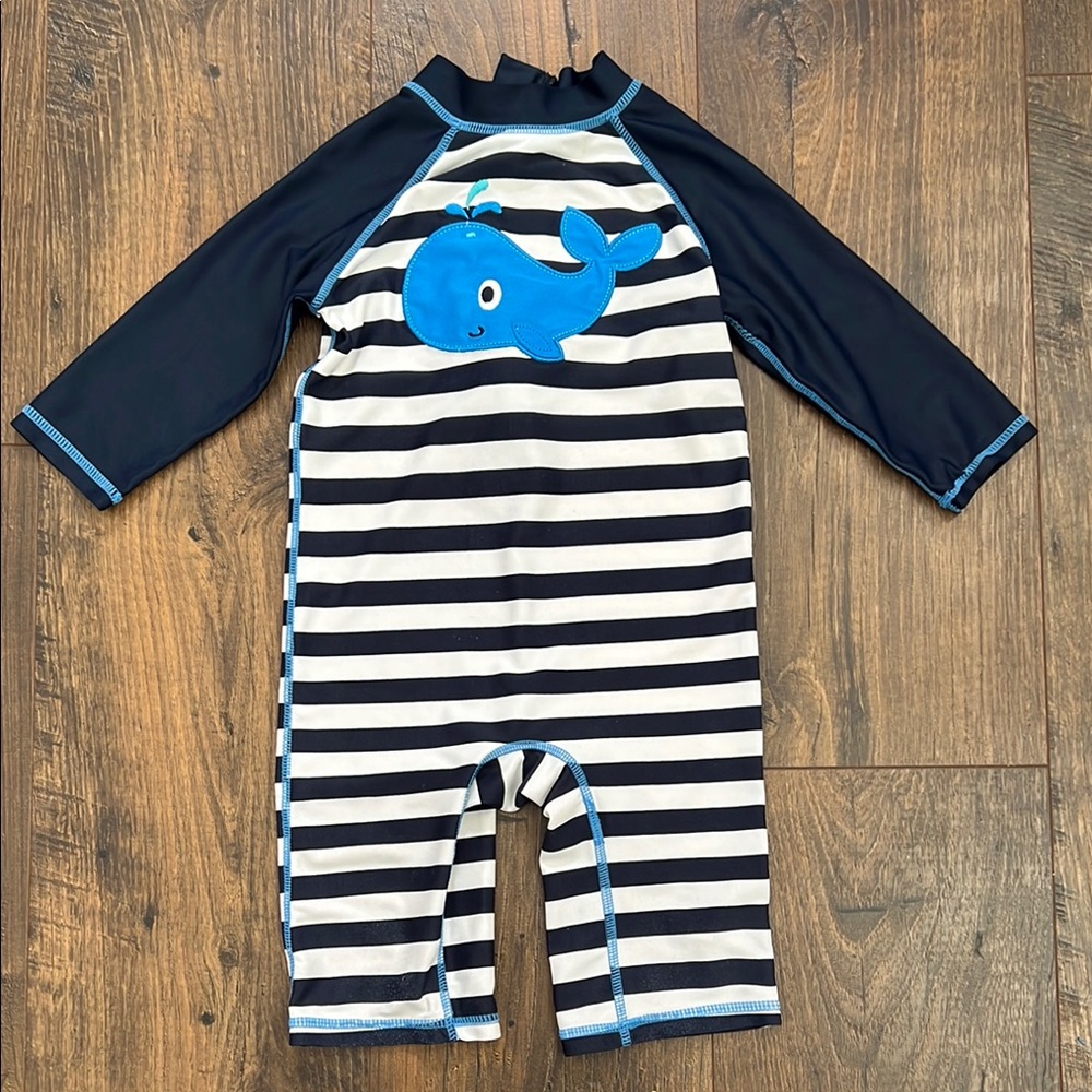 Koala Kids Blue and White Rashguard Swim Suit